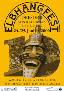 Das Plakat zum 10. Elbhangfest 2000 